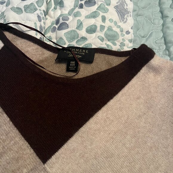 Cashmere Colorblock Poncho - charter Club - Picture 2 of 2